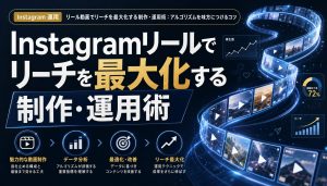 Instagramリールでリーチを最大化する制作・運用術｜アルゴリズムを味方につけるコツ アイキャッチ