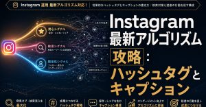 Instagram最新アルゴリズム攻略：ハッシュタグとキャプションの最適化で検索流入を増やす方法 アイキャッチ
