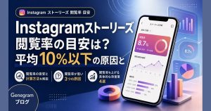 Instagramストーリーズ閲覧率の目安は？平均10%以下の原因と改善策 アイキャッチ