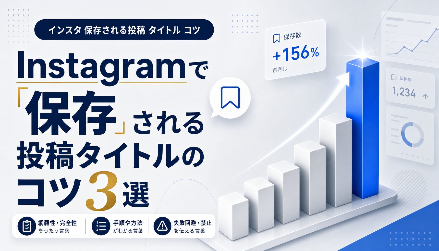 Instagramで保存される投稿タイトルのコツ3選｜保存率を高める言葉選び アイキャッチ