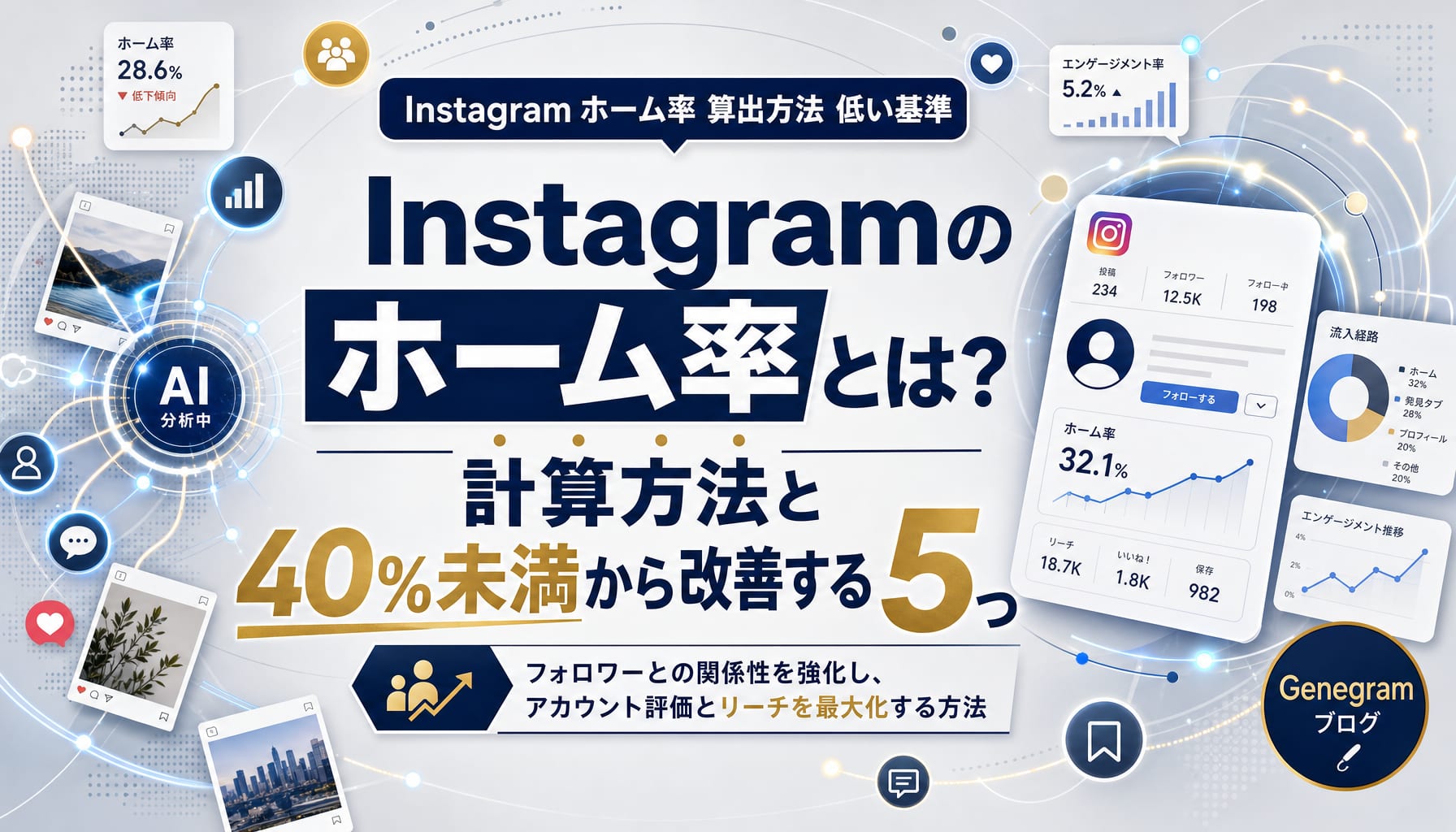 Instagramのホーム率とは?計算方法と40%未満から改善する5つの施策 アイキャッチ